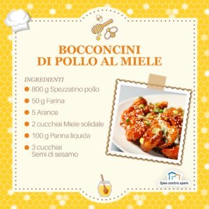 ricetta boncconcini pollo al miele